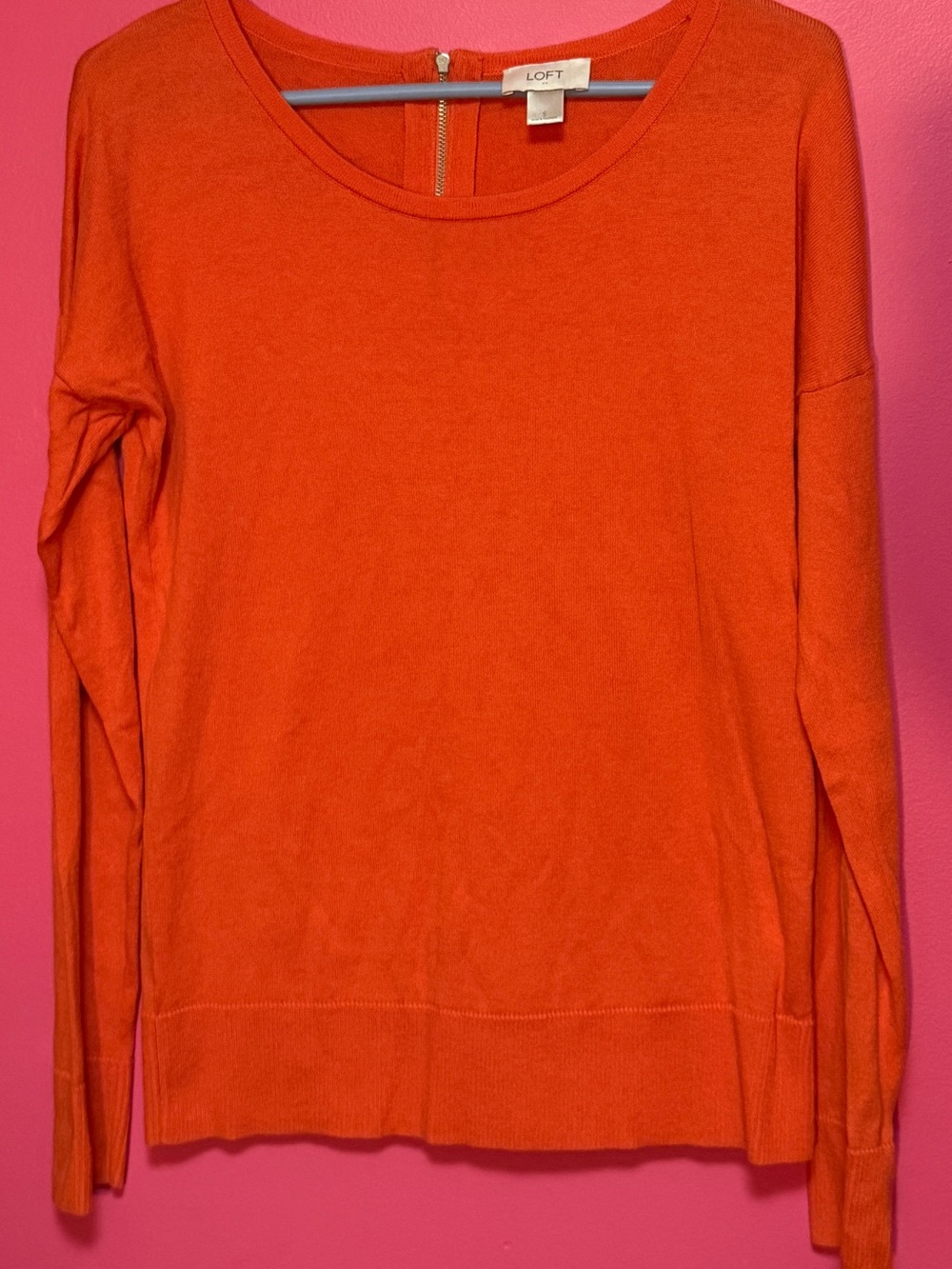 LOFT Vibrant Orange Crewneck Sweater